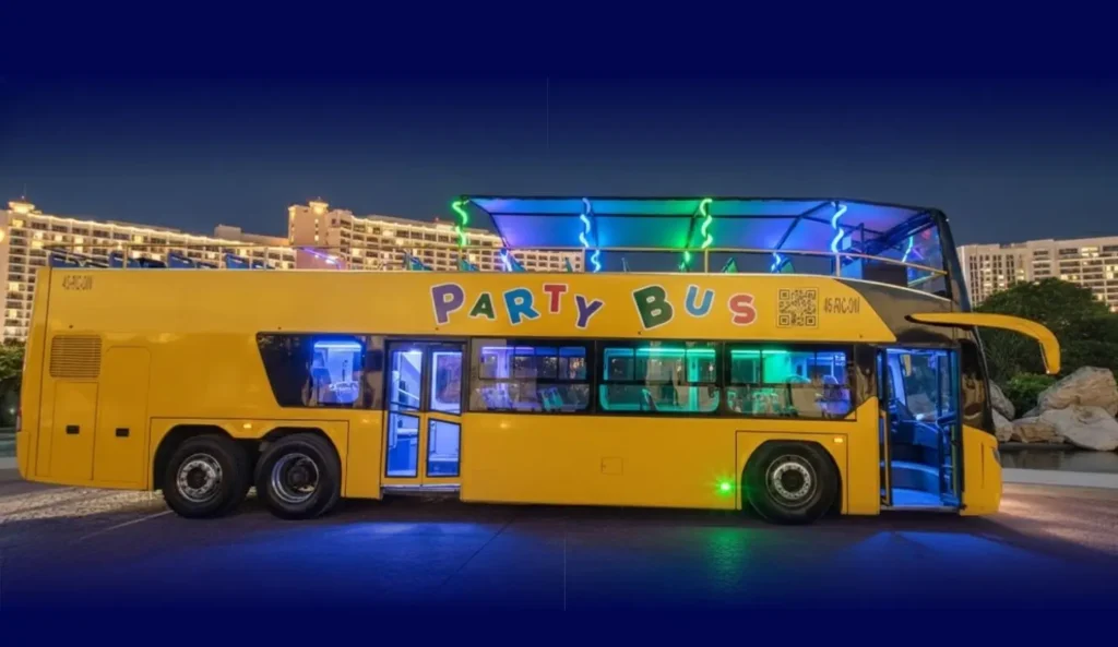 big party bus rental in cancun for groups and private events