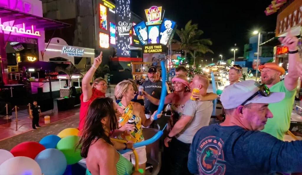 cancun party bus shared tour and themed parties